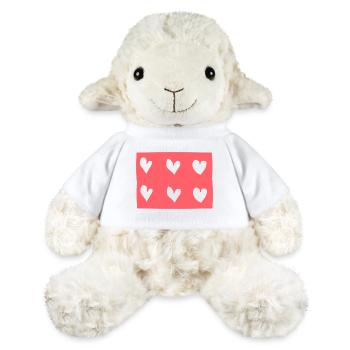 Six coeurs rose coeur rectangle forme de motif - Mouton en peluche Annika MiniFeet® - blanc - Devant