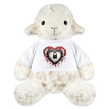 Umhängeschloss / Schlüssel / Herzschloss /Motiv - MiniFeet® Schaf Annika - Weiß - Vorne