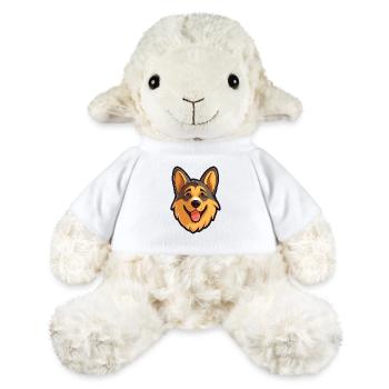 German Shepherd Dog Breed Watercolor Cartoon Kawai - MiniFeet® Sheep Annika - white - Front