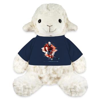 Hockeyspieler mit Hockeyschläger auf der Eisbahn | Aquarell - MiniFeet® Schaf Annika - French Navy - Vorne