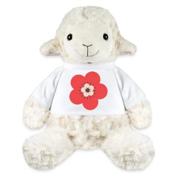 Rote & cremefarbene Blume - MiniFeet® Schaf Annika - Weiß - Vorne