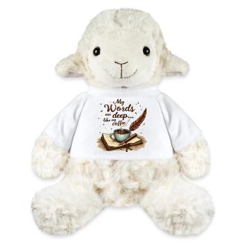 Gedichte Schreiben - Les mots sont profonds comme mon café - Mouton en peluche Annika MiniFeet® - blanc - Devant