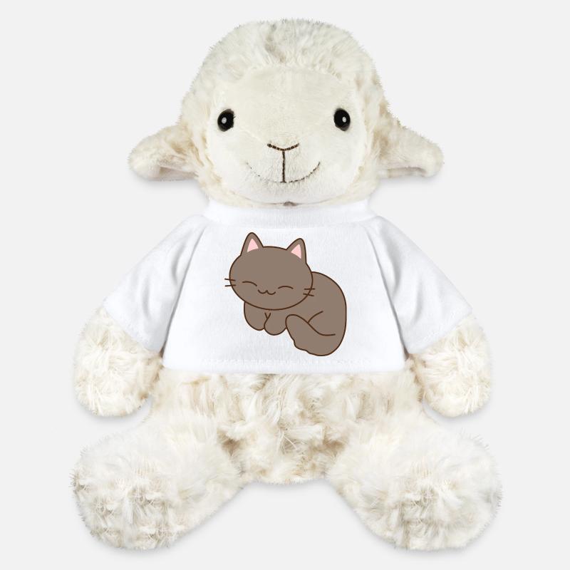 Mignon chat souriant illustration - Mouton en peluche Annika MiniFeet® - blanc