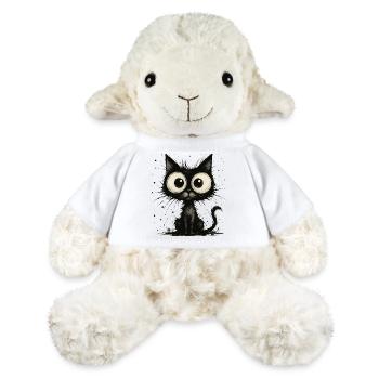 Funny black cat with big eyes – splash - MiniFeet® Sheep Annika - white - Front
