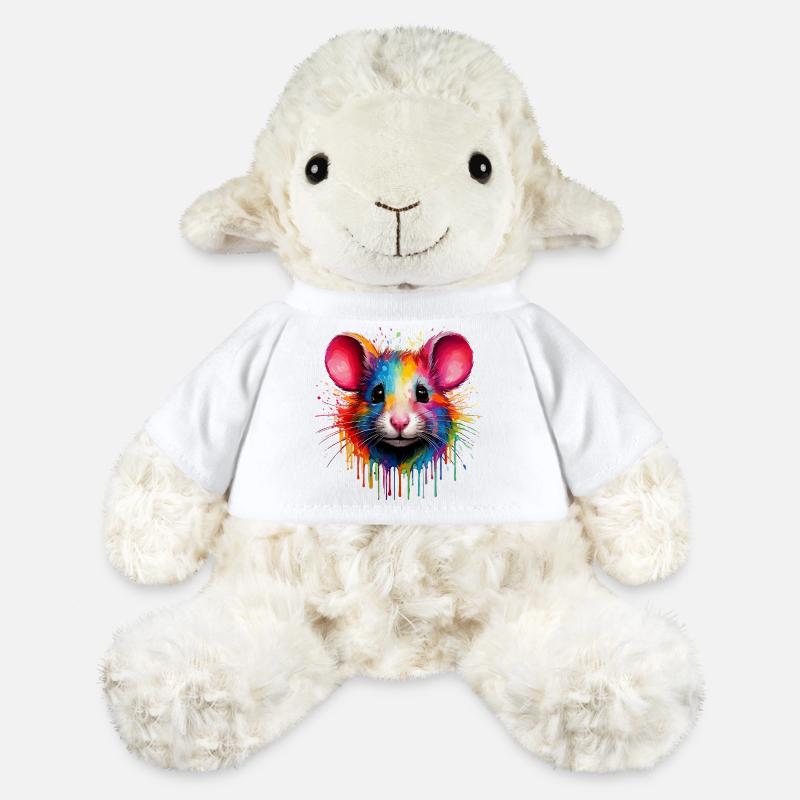 Rainbow Mouse Head - MiniFeet® Sheep Annika - white