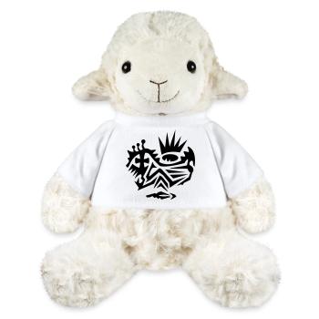 Tatouage tribal sur le visage avec croix - Mouton en peluche Annika MiniFeet® - blanc - Devant