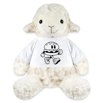 Funny burger running cartoon fast food - MiniFeet® Sheep Annika - white - Front