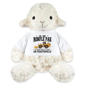 Engin de chantier Tractopelle Ronfler - Mouton en peluche Annika MiniFeet® - blanc - Devant