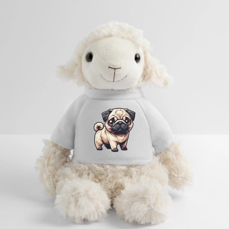 Hund Mops Polygon Geometrisch Design MiniFeet® Schaf Annika