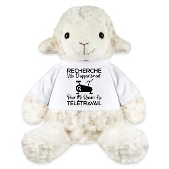 Télétravail, travail humour, humour de bureau - Mouton en peluche Annika MiniFeet® - blanc - Devant