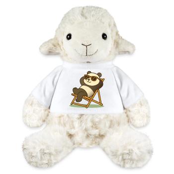 Panda détendu avec des lunettes de soleil dans une chaise longue - Mouton en peluche Annika MiniFeet® - blanc - Devant