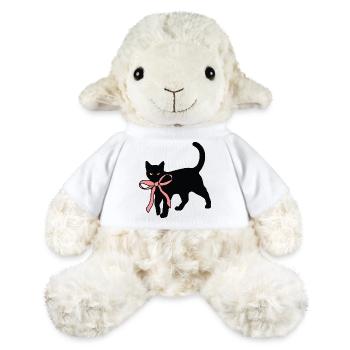 Chat noir avec nœud papillon - Mouton en peluche Annika MiniFeet® - blanc - Devant