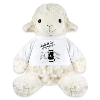 Liberté pour le chat Schrödinger – Chemise d’humour de nerd - Mouton en peluche Annika MiniFeet® - blanc - Devant