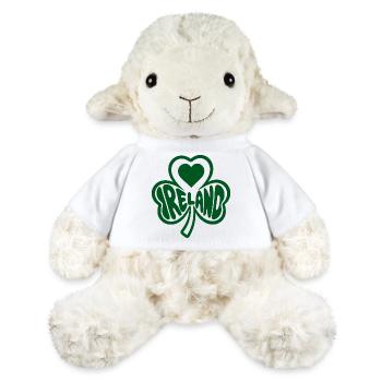 Cœur du trèfle celtique Irlande - Mouton en peluche Annika MiniFeet® - blanc - Devant
