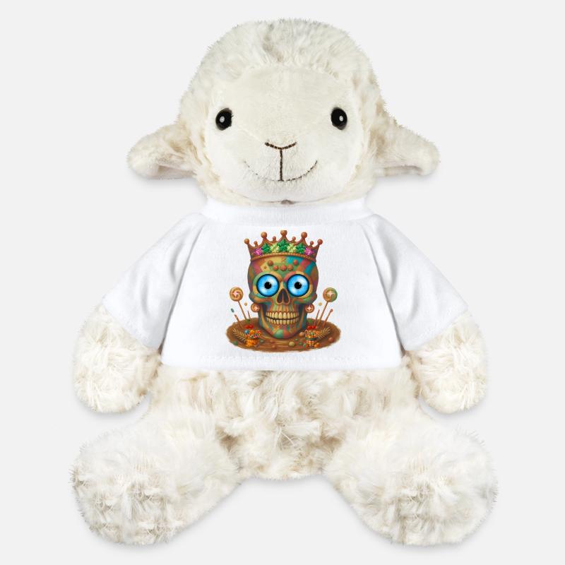 Candy Skull T-Shirt-Design. - MiniFeet® Schaf Annika - Weiß