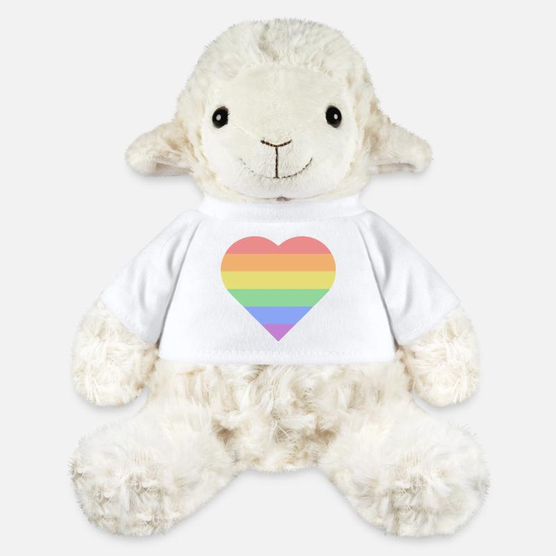 Herz mit Regenbogen - MiniFeet® Schaf Annika - Weiß