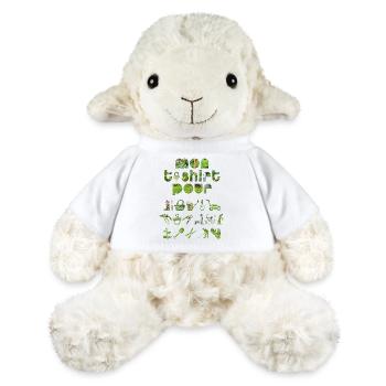 Mon t-shirt pour le jardin, cadeau homme jardinage - Mouton en peluche Annika MiniFeet® - blanc - Devant
