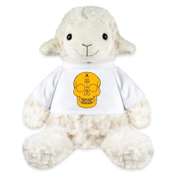 Crâne orange avec des symboles occultes - Mouton en peluche Annika MiniFeet® - blanc - Devant