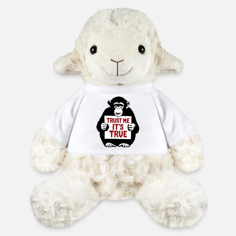 Singe avec bouclier Fais-moi confiance C’est vrai - Mouton en peluche Annika MiniFeet® - blanc