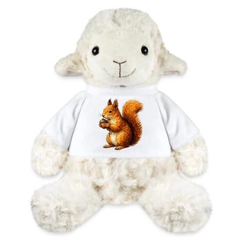 Écureuil mignon avec noix – illustration d’animaux - Mouton en peluche Annika MiniFeet® - blanc - Devant