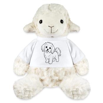 Malteser_Hund_schwarz - MiniFeet® Schaf Annika - Weiß - Vorne