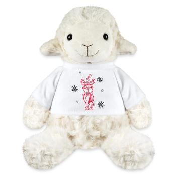 Elch, Rentier mit Schneeflocken und Sternen - MiniFeet® Schaf Annika - Weiß - Vorne