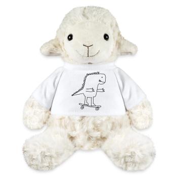 Dino on Skateboard – Cool Cartoon for Nerds - MiniFeet® Sheep Annika - white - Front