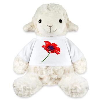 Rote Mohnblüte,red poppy - MiniFeet® Schaf Annika - Weiß - Vorne
