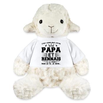 Papa et RENNAIS Idée Cadeau Citation - Mouton en peluche Annika MiniFeet® - blanc - Devant