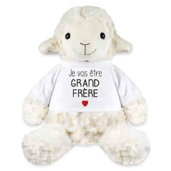 Je vais être grande frère - cœur - Mouton en peluche Annika MiniFeet® - blanc - Devant