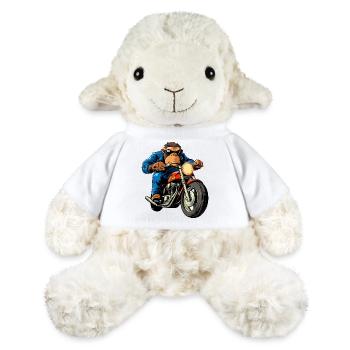 Motorradfahrer Affe - MiniFeet® Schaf Annika - Weiß - Vorne