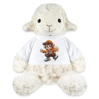 Héros singe joyeux en sweat à capuche orange - Mouton en peluche Annika MiniFeet® - blanc - Devant