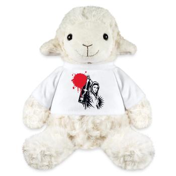 Pulvérisateur à graffiti avec bombe de peinture dans le style urbain - Mouton en peluche Annika MiniFeet® - blanc - Devant