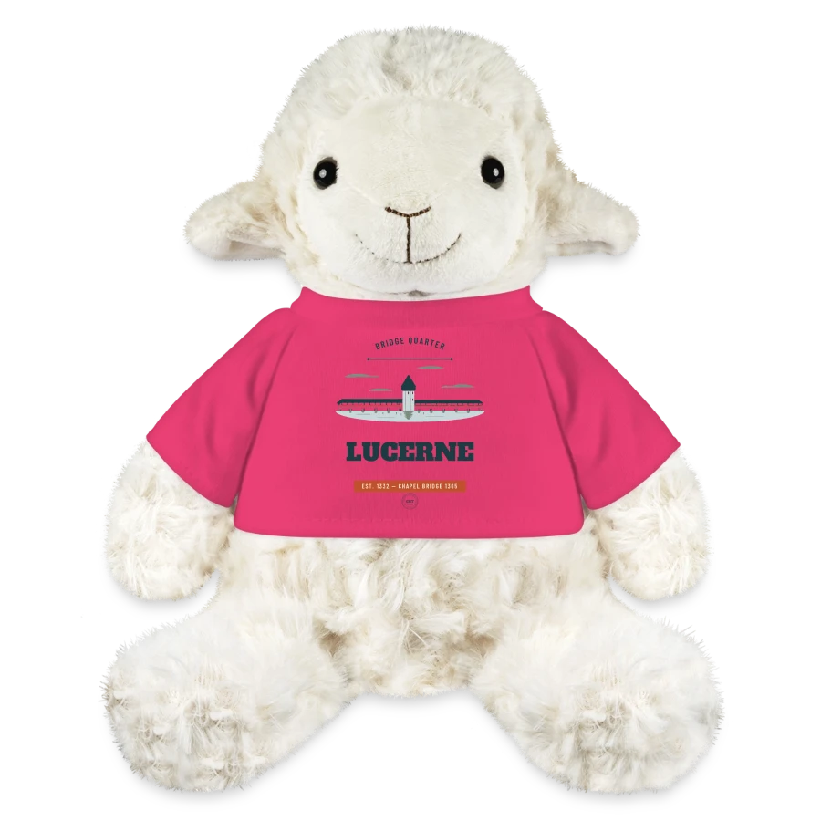 Lucerne badge on a minifeet® sheep annika, pink