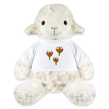 Tulipes brodées - Mouton en peluche Annika MiniFeet® - blanc - Devant