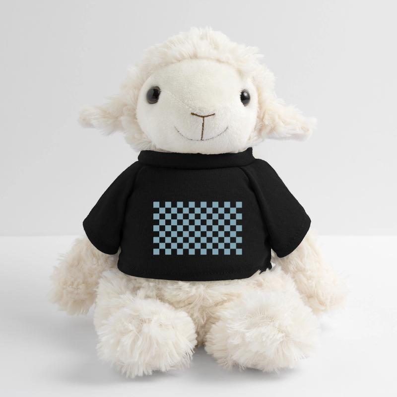 quadrillé pattern black white Mouton en peluche Annika MiniFeet®