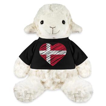 I Love Denmark With Denmark Flag In a Heart Shirt - MiniFeet® Schaf Annika - Schwarz - Vorne