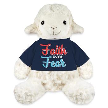 Motif de conception de la foi sur la peur - Mouton en peluche Annika MiniFeet® - bleu marine - Devant