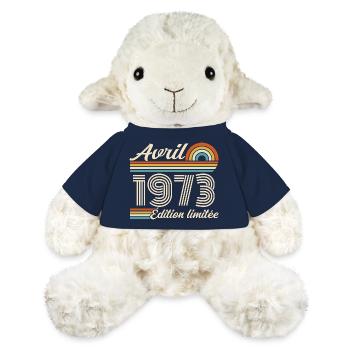  Avril 1973 anniversaire rétro 1973 April 1973 - Mouton en peluche Annika MiniFeet® - bleu marine - Devant