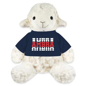 t-shirt ambre t-shirt idée cadeau texte empilé - Mouton en peluche Annika MiniFeet® - bleu marine - Devant
