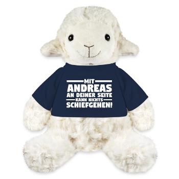 Prénom Andreas - Mouton en peluche Annika MiniFeet® - bleu marine - Devant