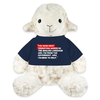 Citation satirique du gouvernement - Mouton en peluche Annika MiniFeet® - bleu marine - Devant