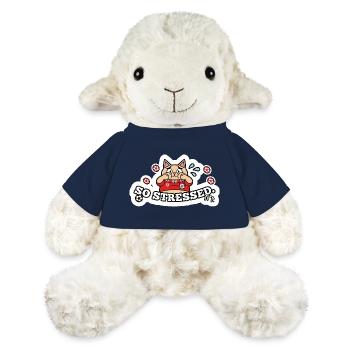 Lustige gestresste Fußball-Fankatze Fußball-Aufkleber-Kunst - MiniFeet® Schaf Annika - French Navy - Vorne