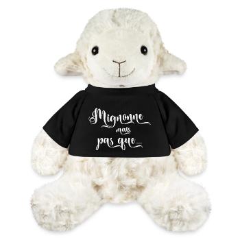 Mignonne mais pas que... Compliment à une femme - Mouton en peluche Annika MiniFeet® - noir - Devant