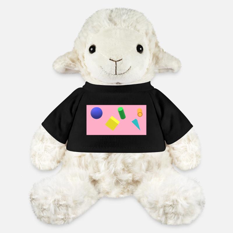 Lebendige geometrische Formen auf pastellfarbenem Hintergrund - MiniFeet® Schaf Annika - Schwarz
