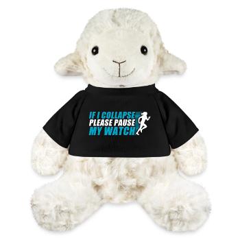 Si je m’effondre drôle course à pied coureur de jogging - Mouton en peluche Annika MiniFeet® - noir - Devant