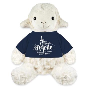Moi, je réponds Merde, en principe ça colle.... - Mouton en peluche Annika MiniFeet® - bleu marine - Devant