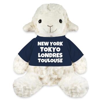 Toulouse, j aime Toulouse, Occitanie - Mouton en peluche Annika MiniFeet® - bleu marine - Devant