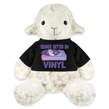 Sonne mieux sur les amateurs de musique rétro vinyle - Mouton en peluche Annika MiniFeet® - noir - Devant