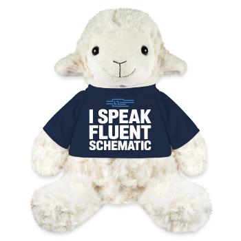 Je parle couramment la technologie des schémas circuités - Mouton en peluche Annika MiniFeet® - bleu marine - Devant